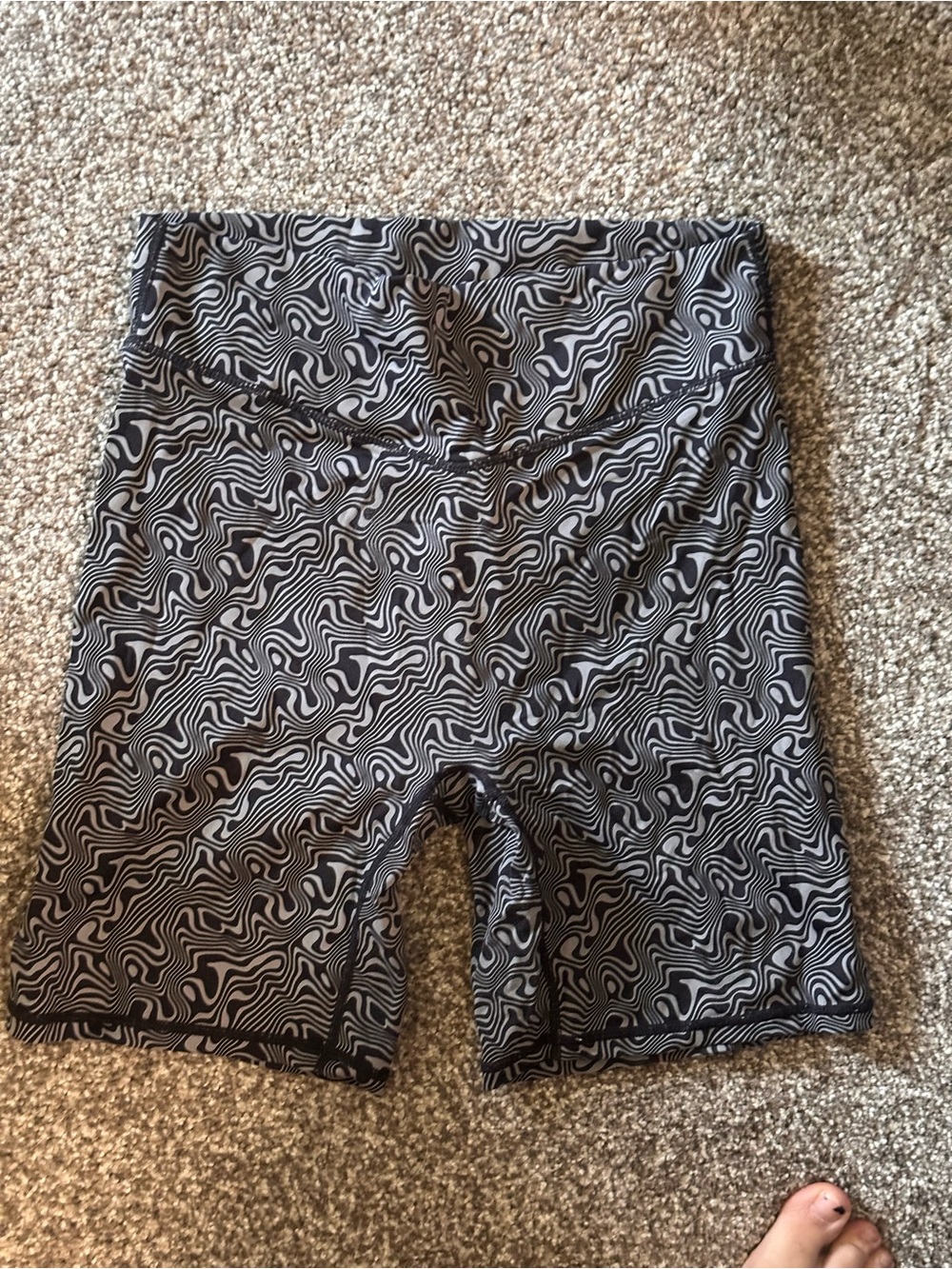 Black & White Swirl Athletic Bike Shorts